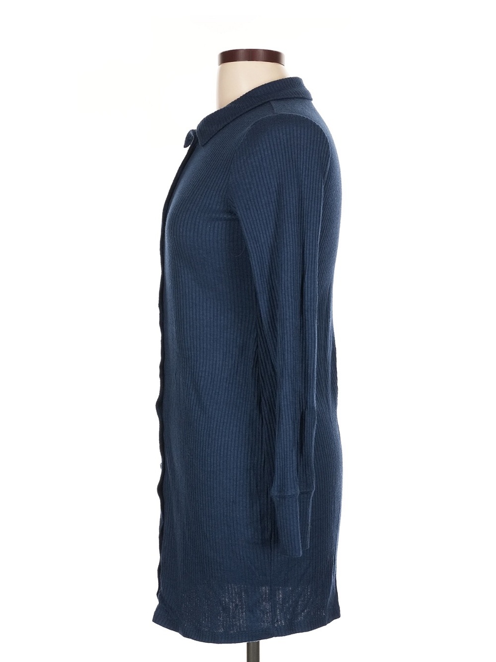 Z SUPPLY Navy Ribbed Button-Front Dress Size Large - Picture 4 of 6